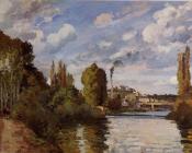 卡米耶 毕沙罗 : Riverbanks in Pontoise